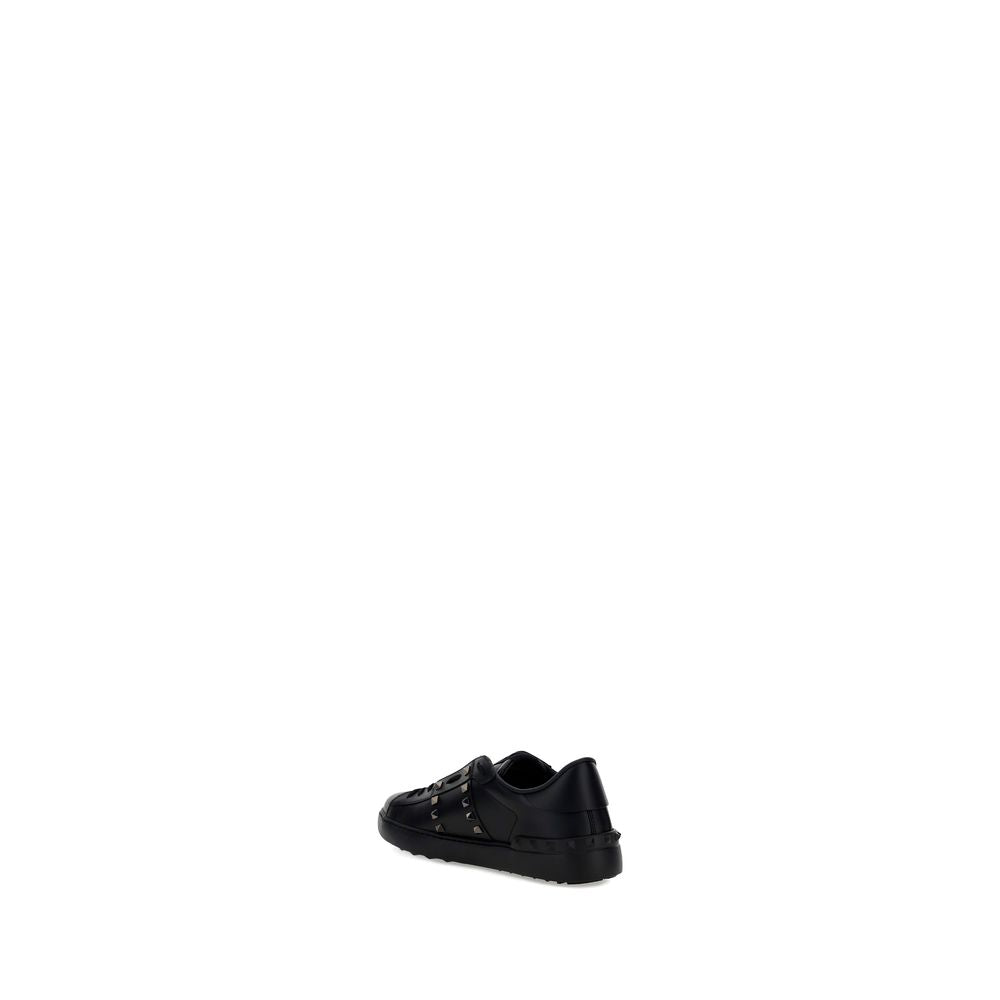 Baskets Athlétiques Valentino Garavani en Cuir de Veau Noir Bos Taurus