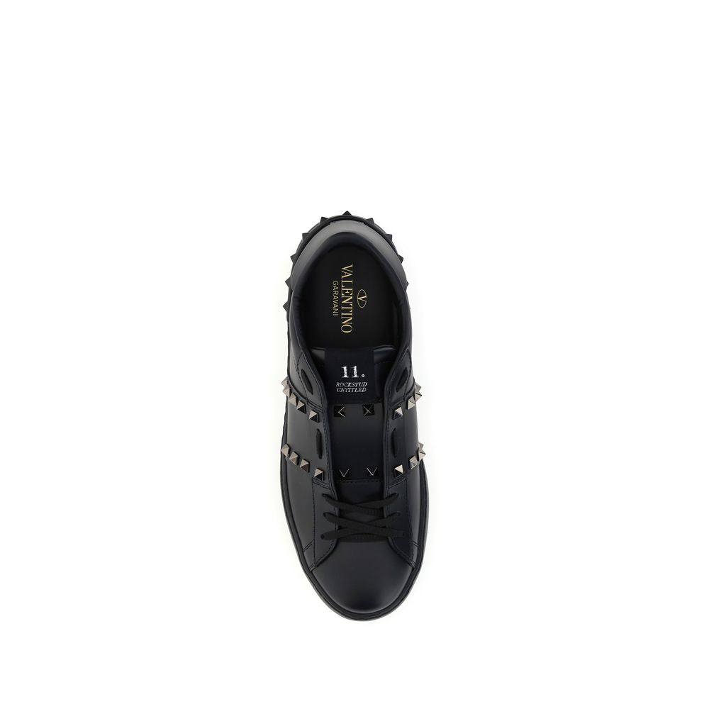 Baskets Athlétiques Valentino Garavani en Cuir de Veau Noir Bos Taurus