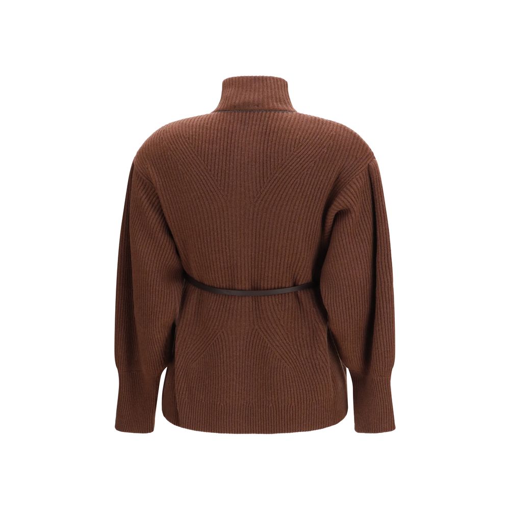 Gilet Brunello Cucinelli en laine marron Oves Aries