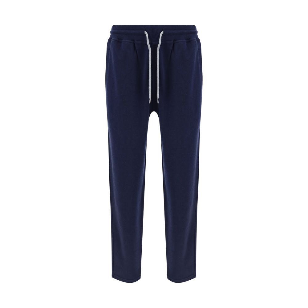 Pantalon de jogging en coton bleu Brunello Cucinelli (pantalon de sport)