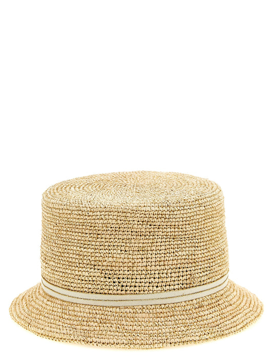 Maison Michel Beige Fabric Sunhat
