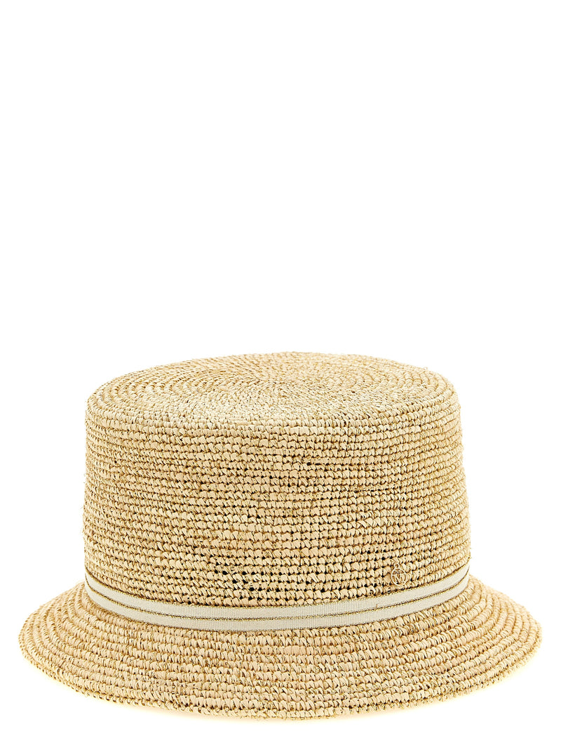 Maison Michel Beige Fabric Sunhat