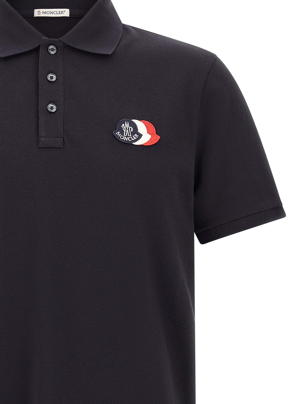 Polo Moncler en coton bleu