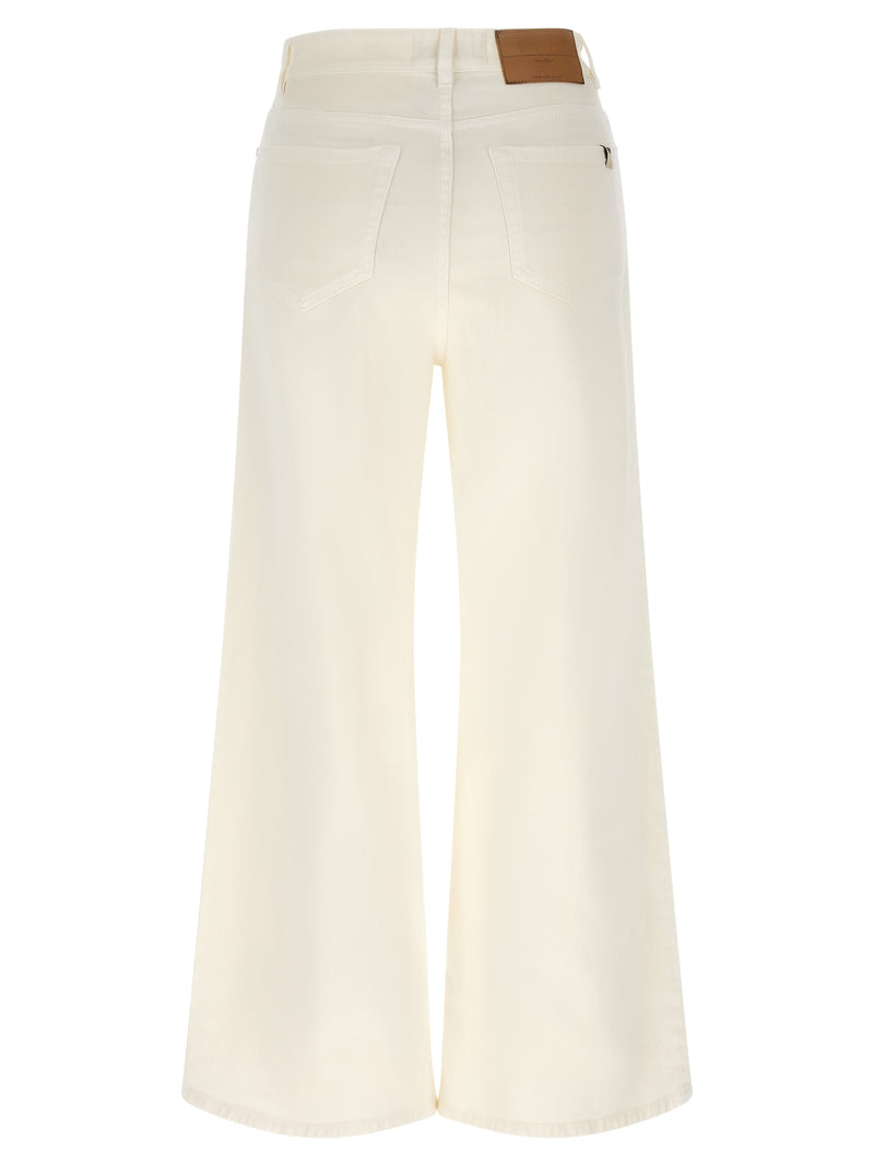 Max Mara White Cotton Casual Pants