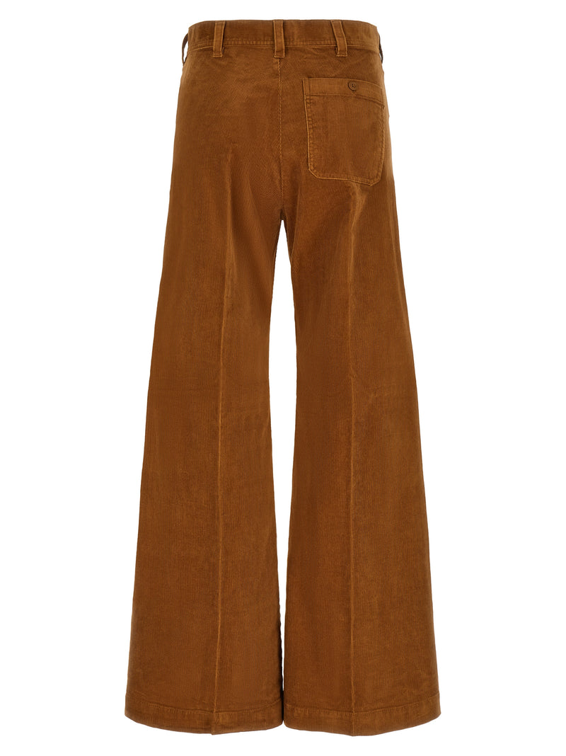 Polo Ralph Lauren Brown Cotton Flared Pants
