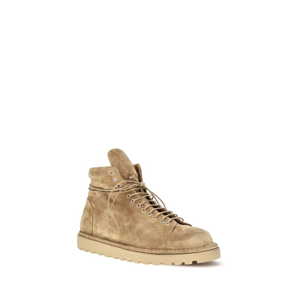 Bottes à lacets en daim beige Marsell