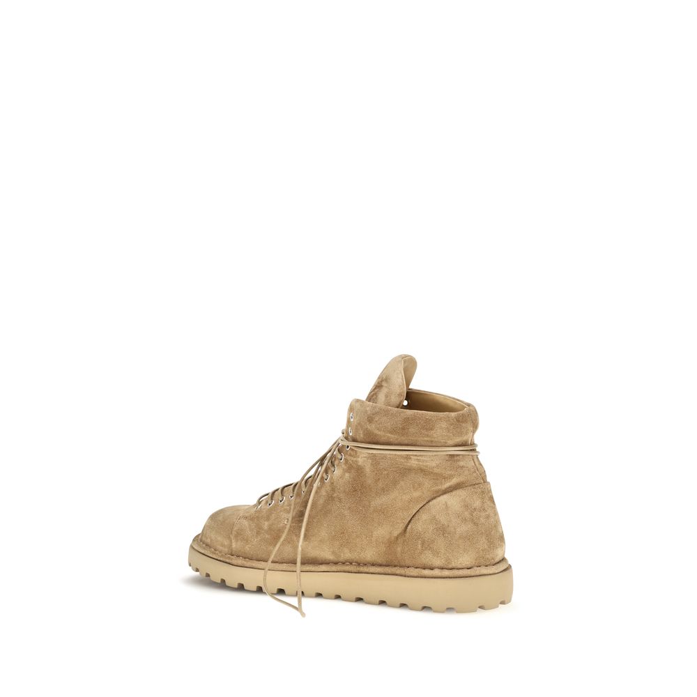 Bottes à lacets en daim beige Marsell