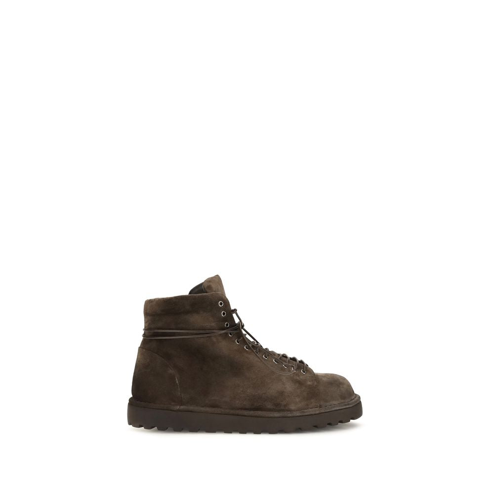 Bottes à lacets en cuir suédé marron Marsell