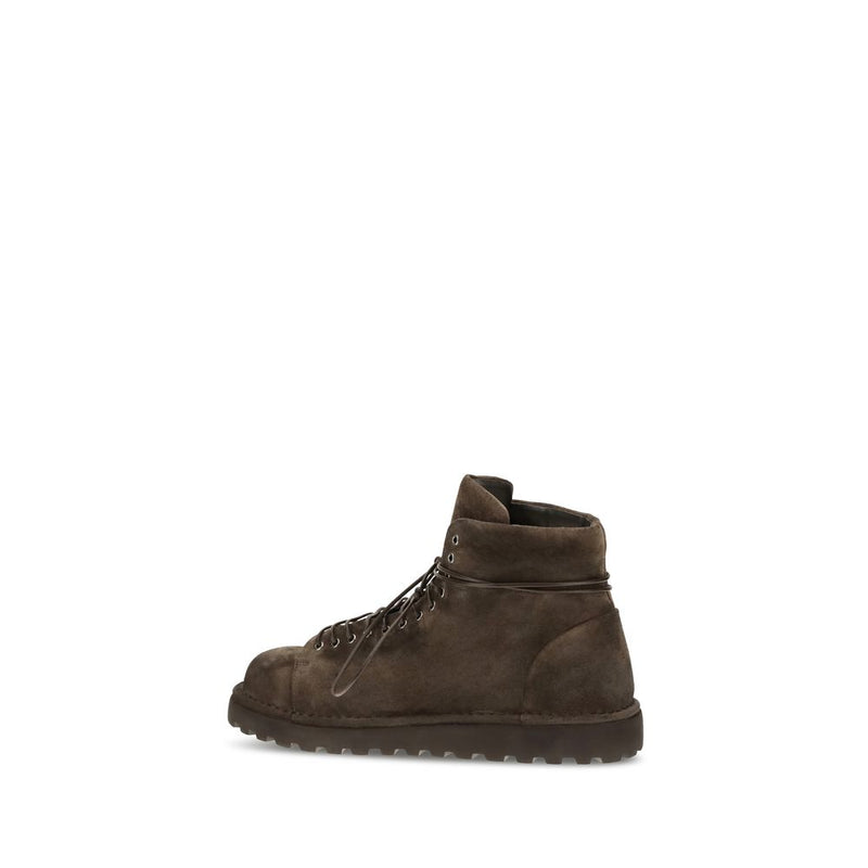 Marsell Brown Suede Leather Lace-Up Boots