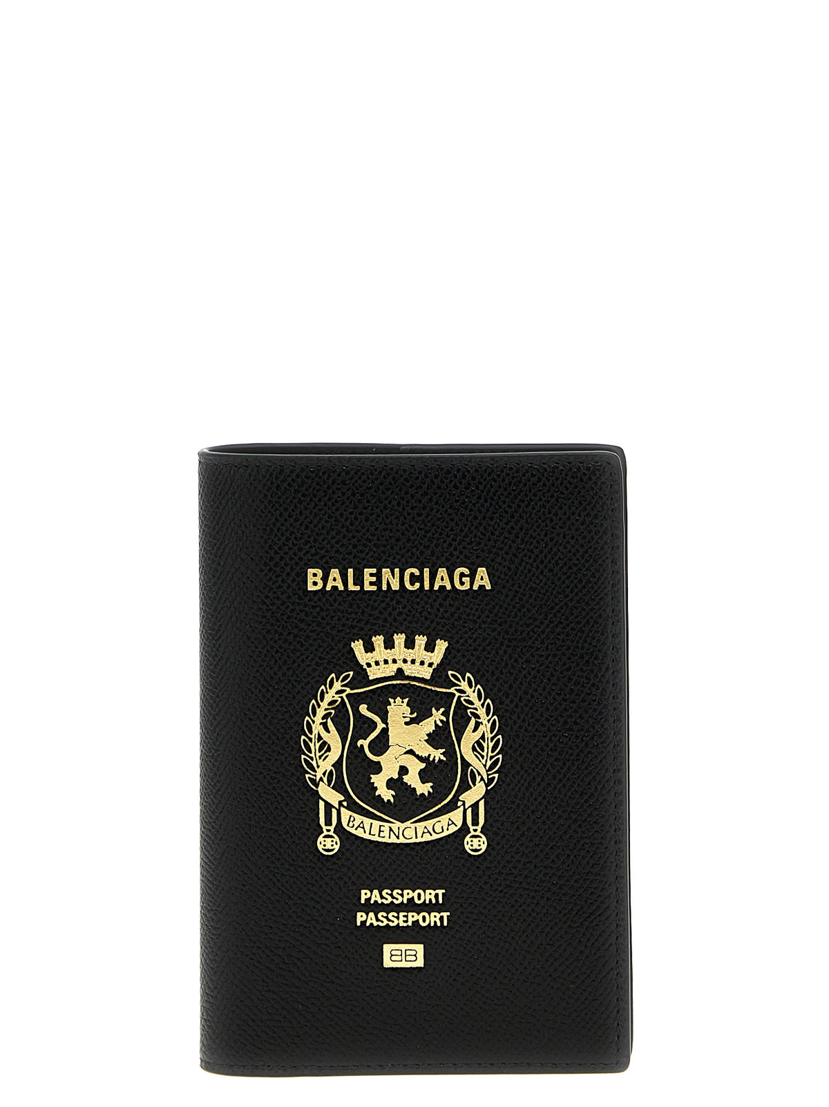 Porte-cartes Balenciaga en cuir de veau noir