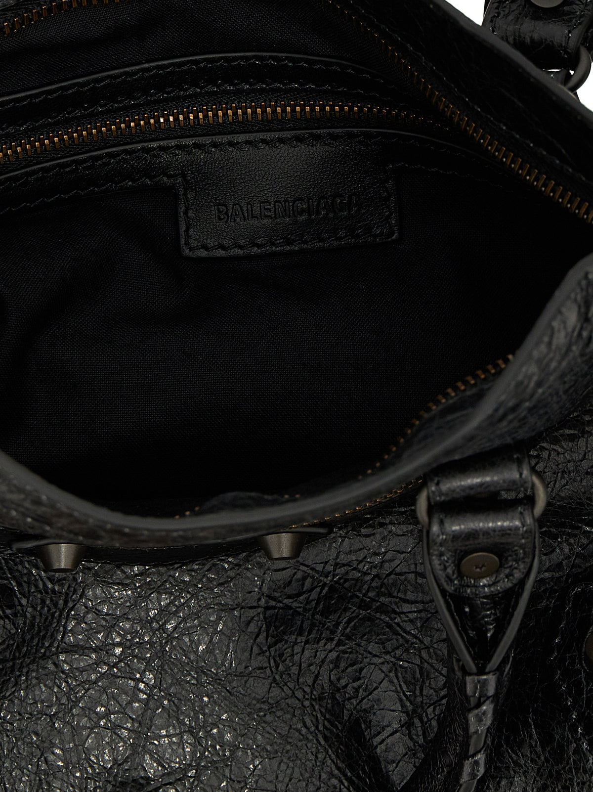Sac à main Balenciaga en cuir d'agneau noir