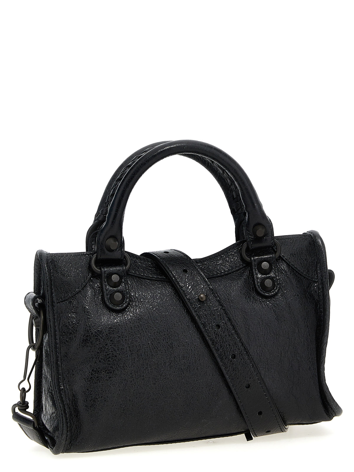 Sac à main Balenciaga en cuir d'agneau noir