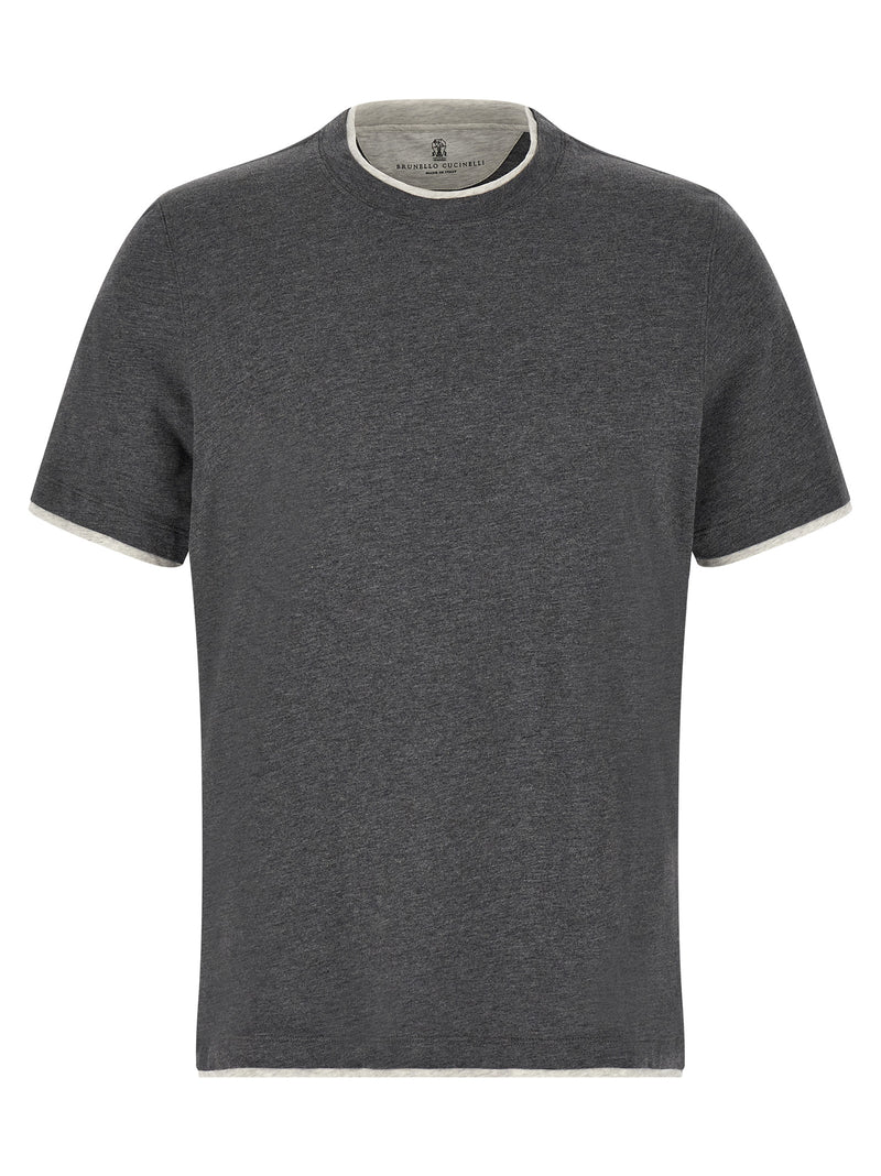 Brunello Cucinelli Gray Cotton T-Shirt
