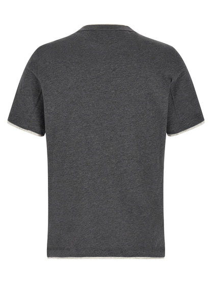 Brunello Cucinelli Gray Cotton T-Shirt
