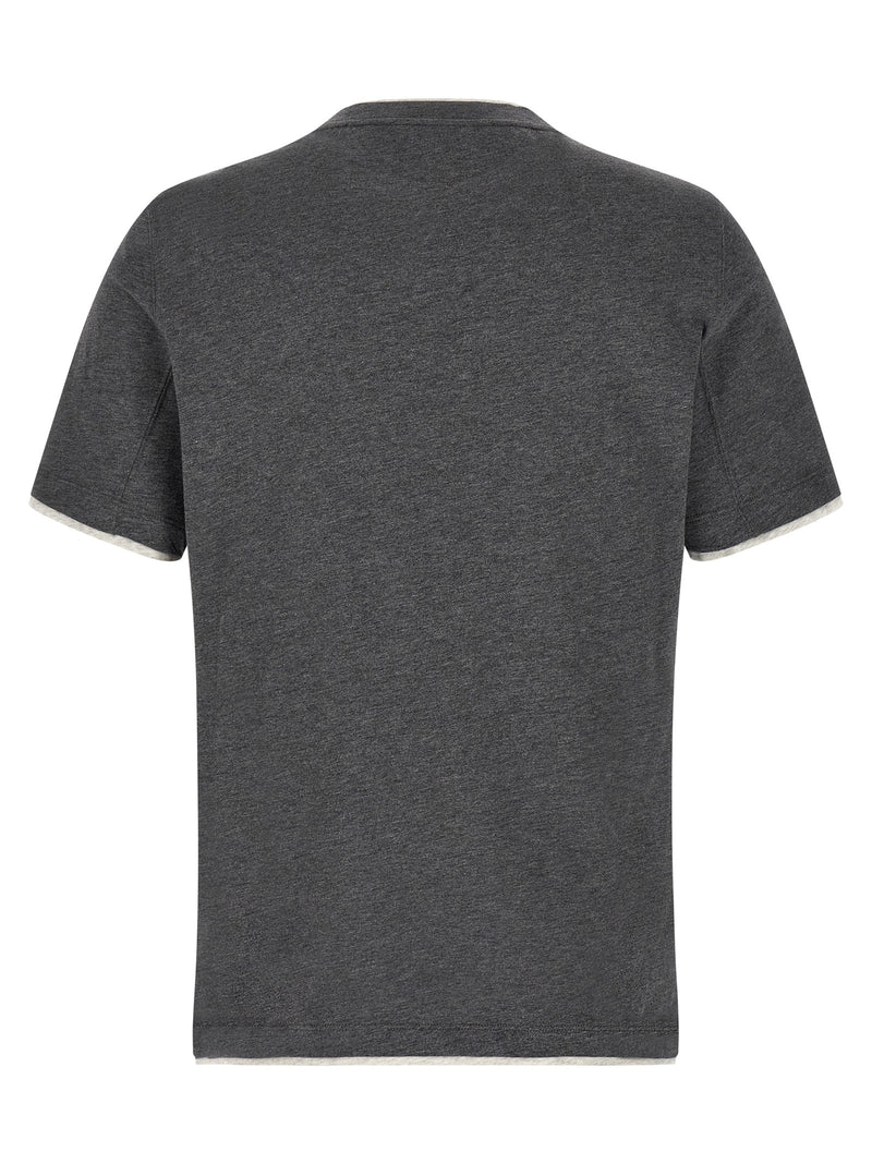 Brunello Cucinelli Gray Cotton T-Shirt