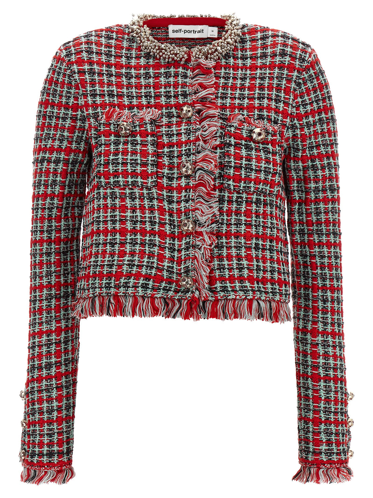 Self-Portrait Multicolor Cotton Full-Length Jacket
