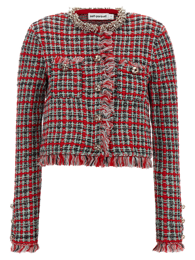 Self-Portrait Multicolor Cotton Full-Length Jacket
