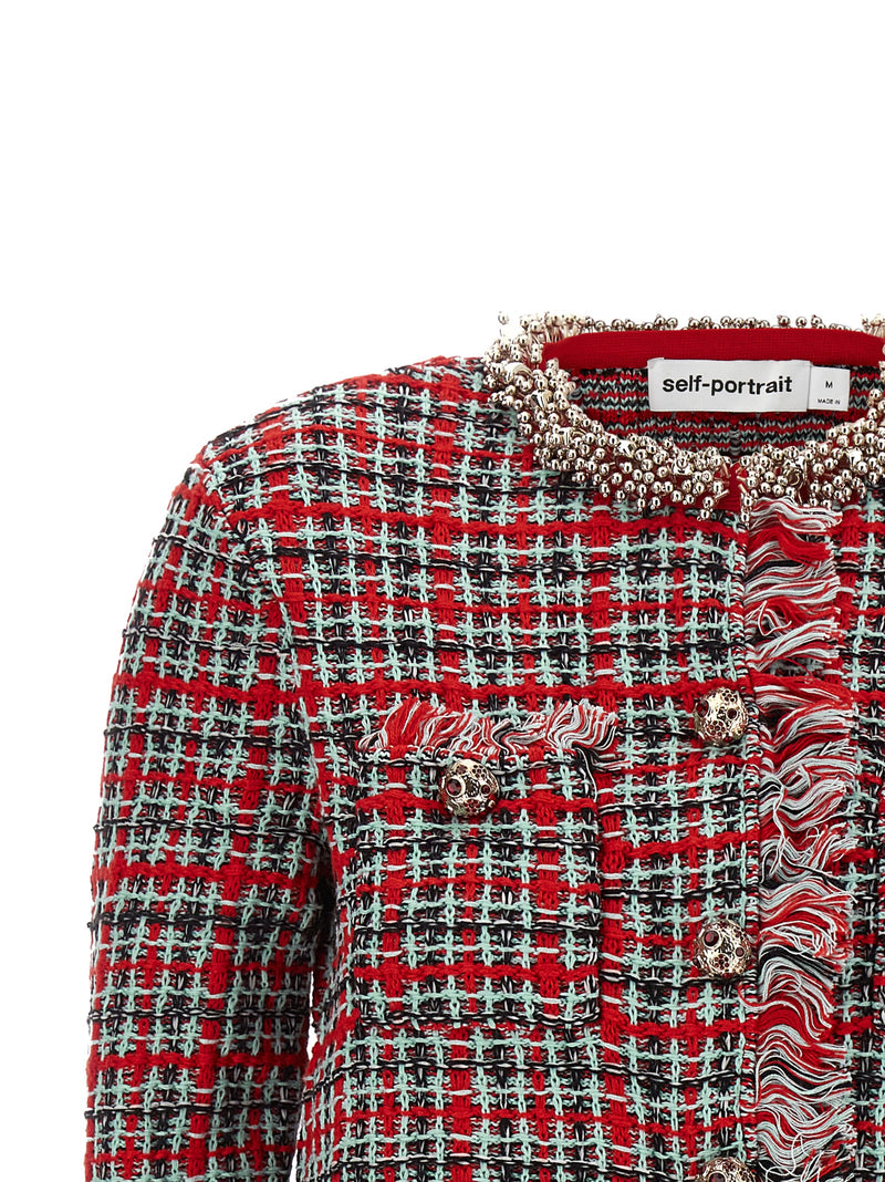 Self-Portrait Multicolor Cotton Full-Length Jacket