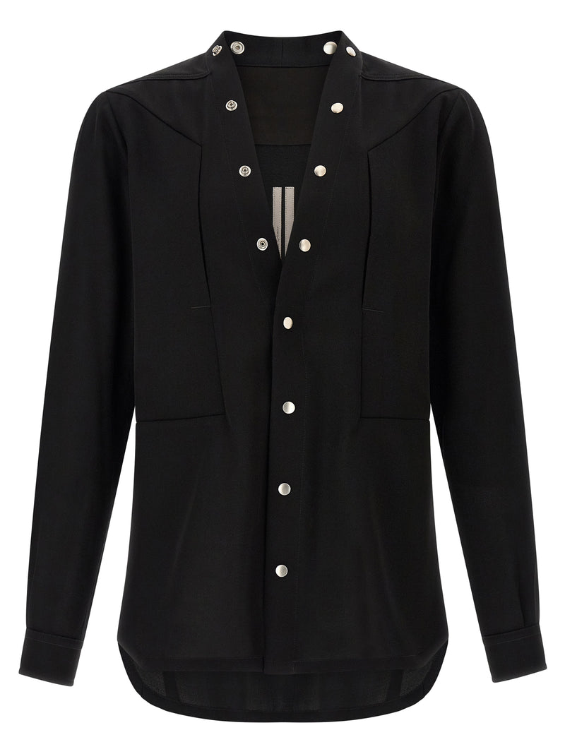 Rick Owens Black Cotton Blouse