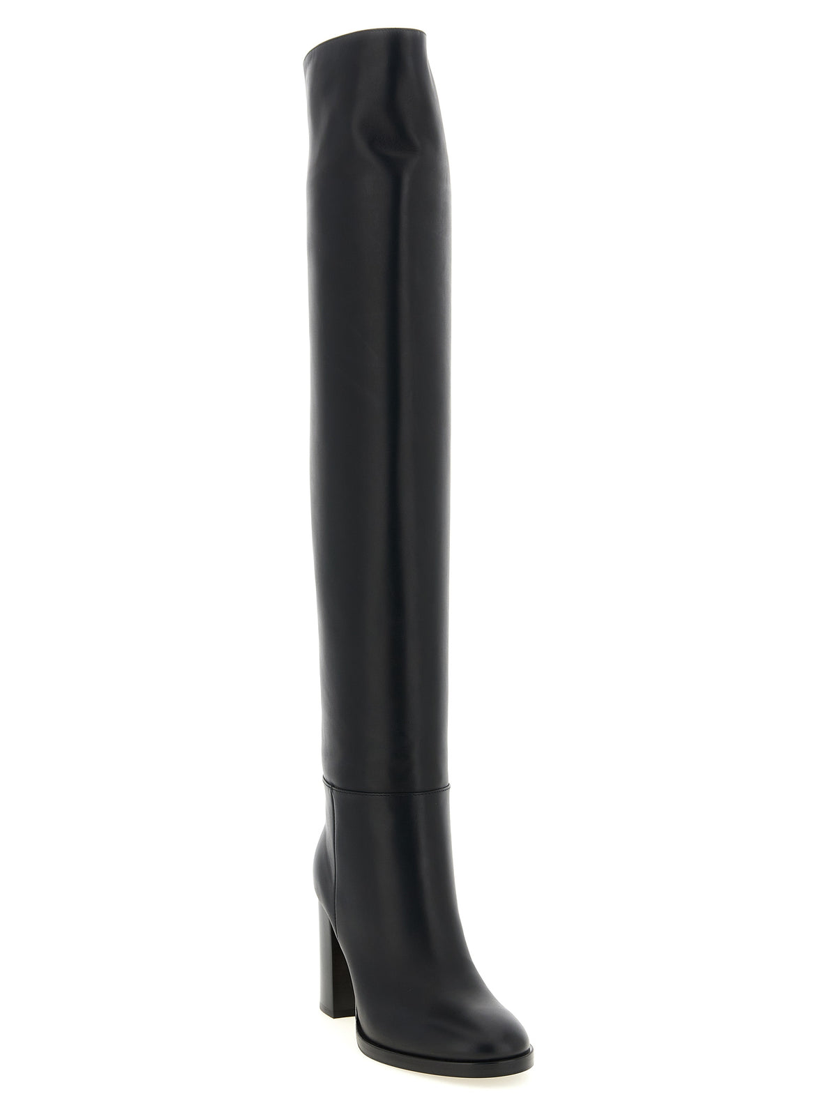 Gianvito Rossi Black Calfskin Over The Knee