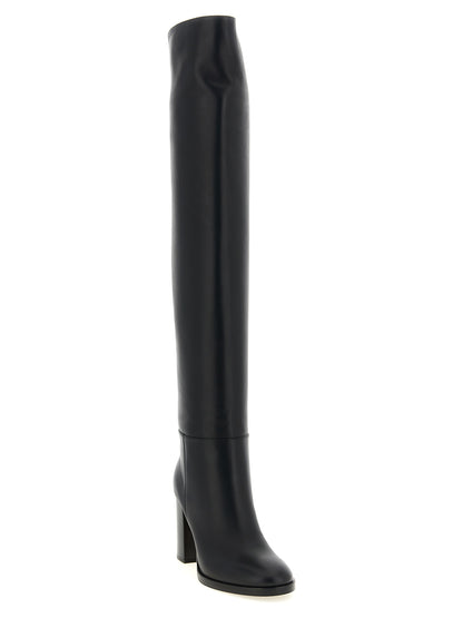 Gianvito Rossi Black Calfskin Over The Knee