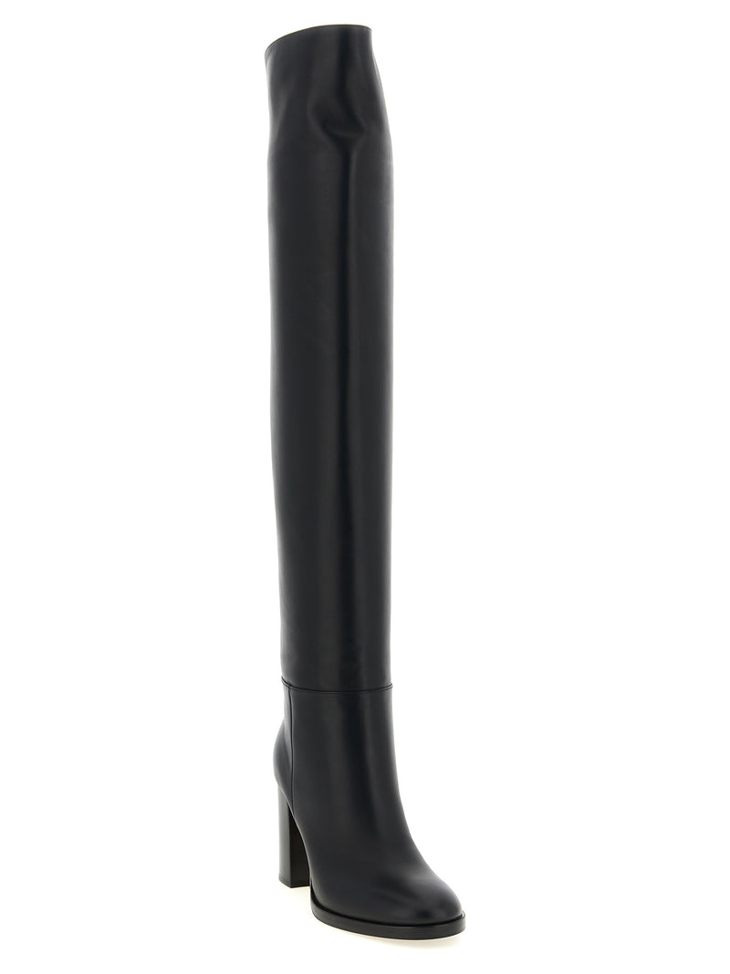 Gianvito Rossi Black Calfskin Over The Knee