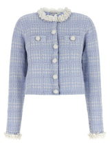 Self-Portrait Blue Cotton Full-Length Jacket