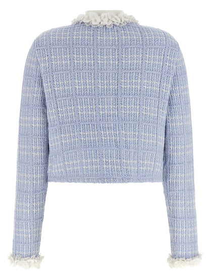 Self-Portrait Blue Cotton Full-Length Jacket