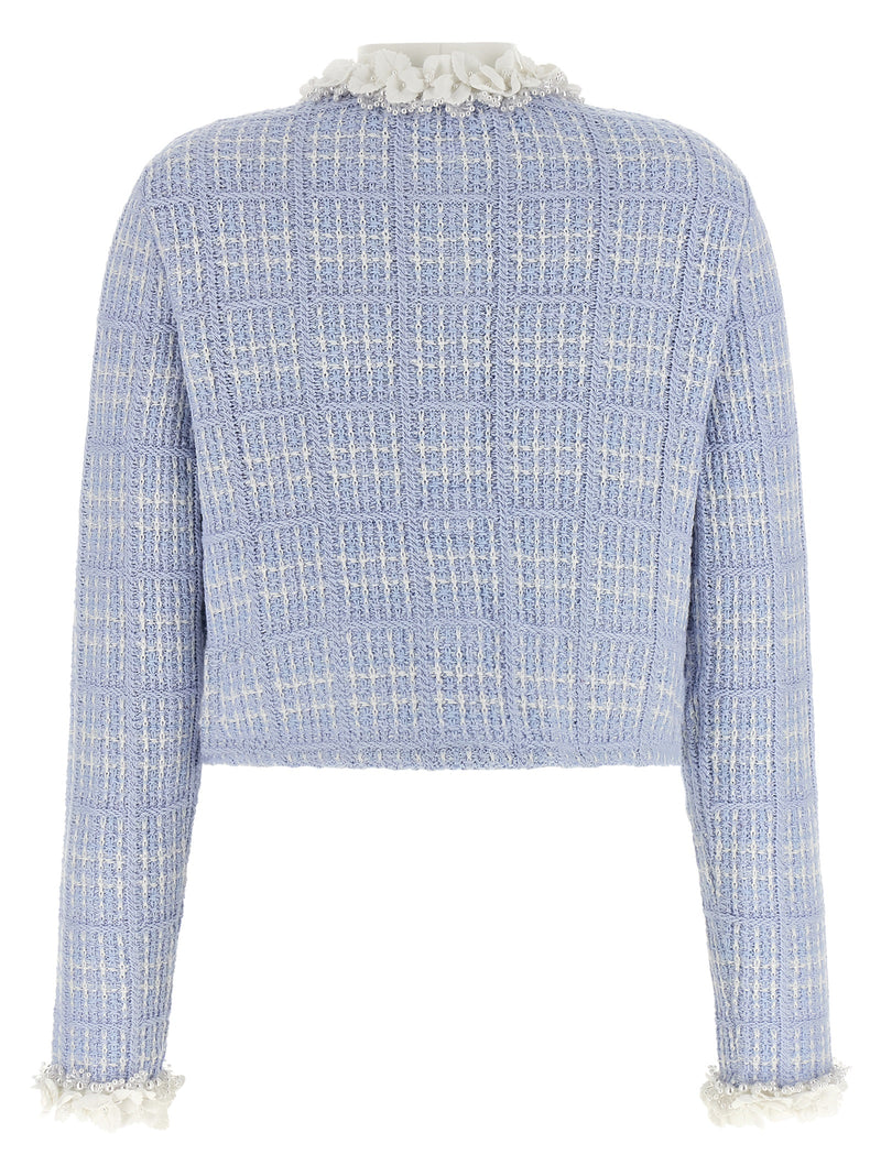 Self-Portrait Blue Cotton Full-Length Jacket