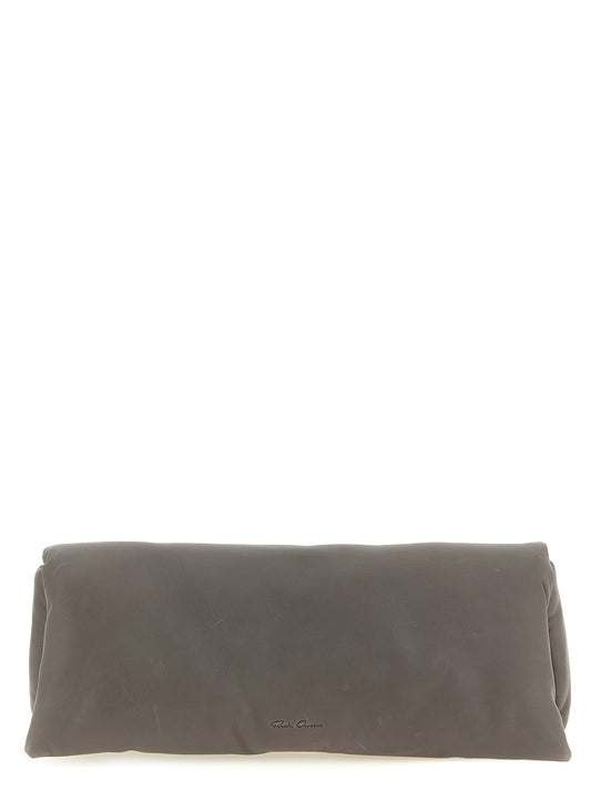 Rick Owens Gray Calfskin Clutch Bag