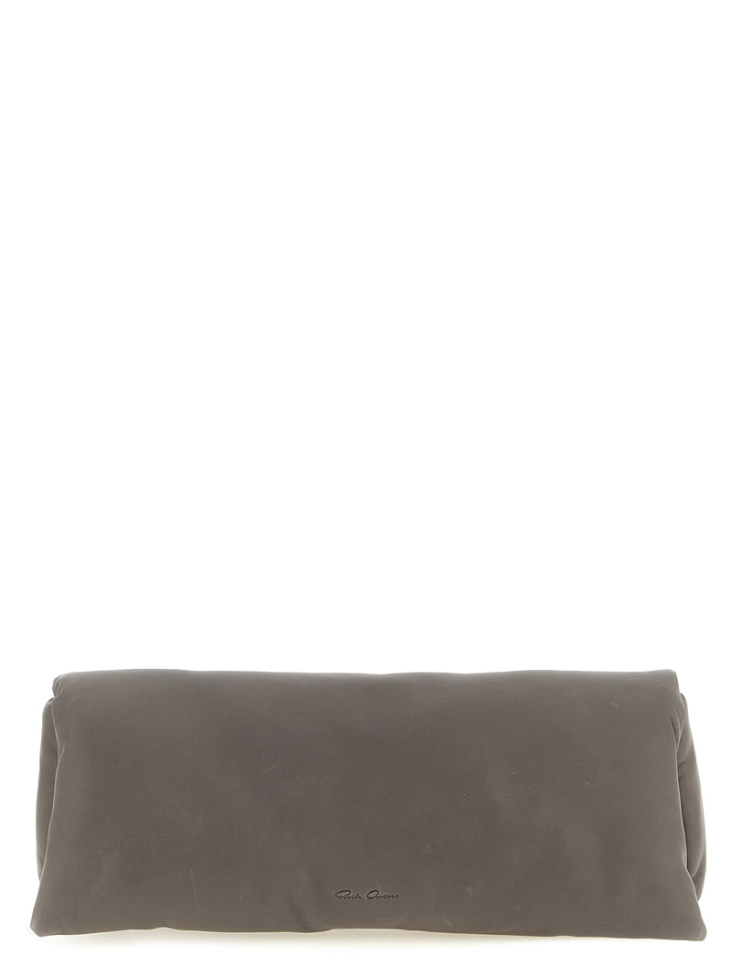 Rick Owens Gray Calfskin Clutch Bag
