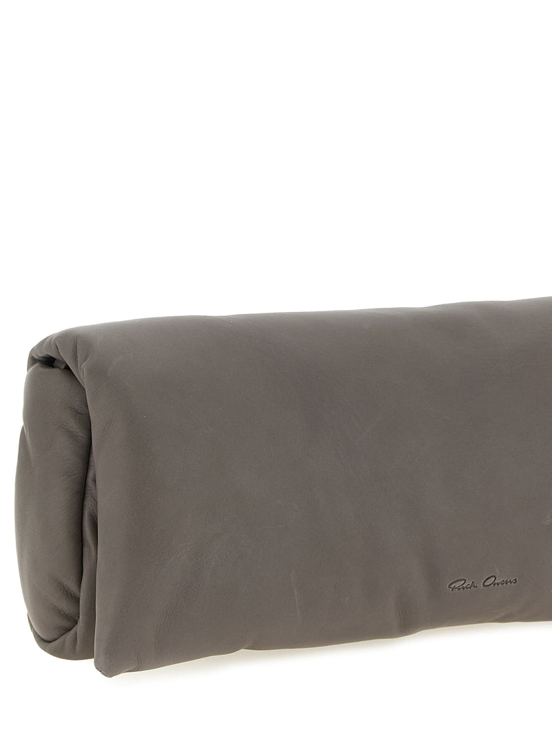 Rick Owens Gray Calfskin Clutch Bag
