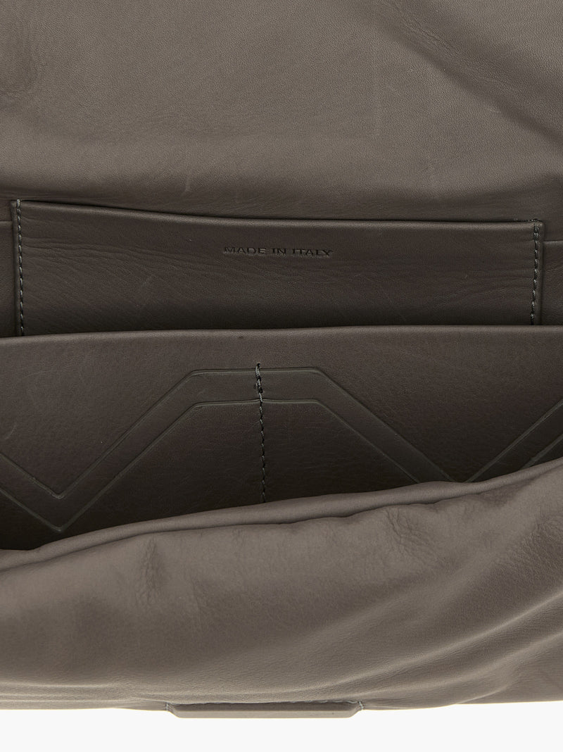 Rick Owens Gray Calfskin Clutch Bag