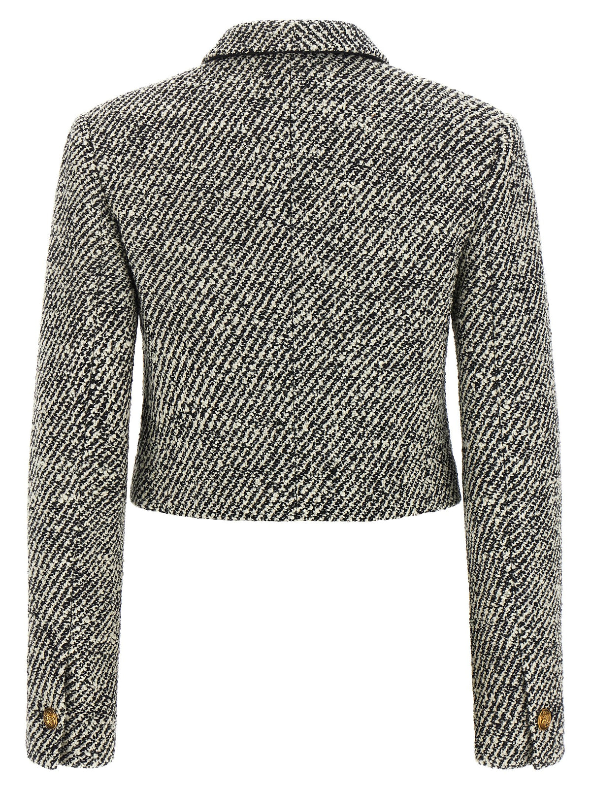 Versace Bicolor Virgin Wool Full-Length Jacket
