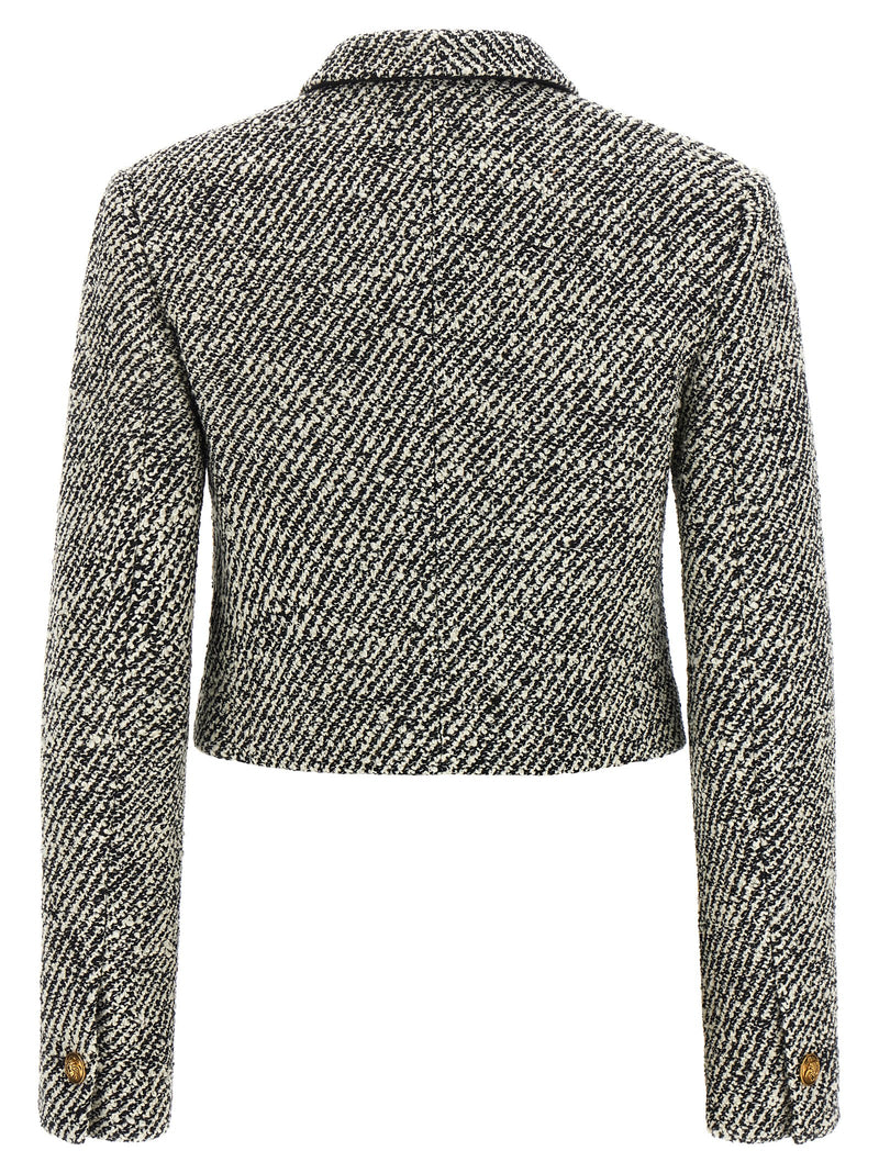 Versace Bicolor Virgin Wool Full-Length Jacket