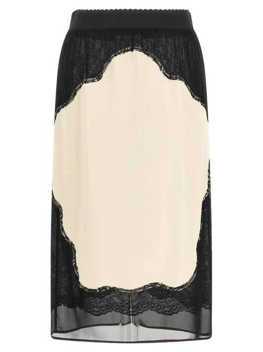 The Attico Bicolor Viscose Midi Skirt