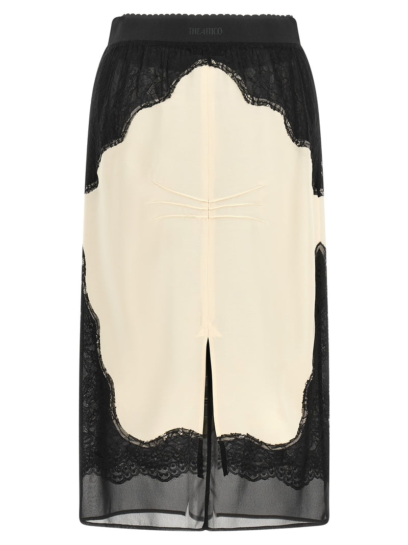 The Attico Bicolor Viscose Midi Skirt