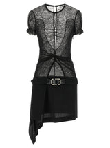 The Attico Black Polyamide Short Dress
