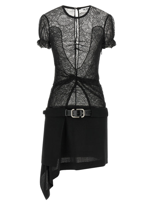 The Attico Black Polyamide Short Dress