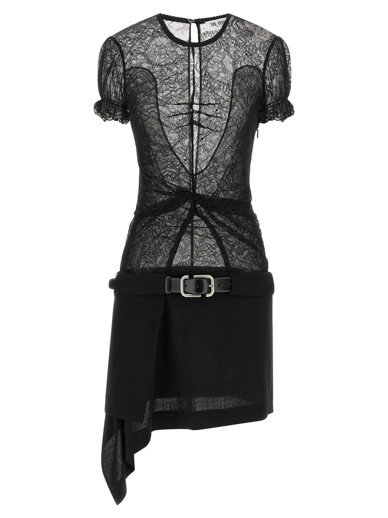 The Attico Black Polyamide Short Dress