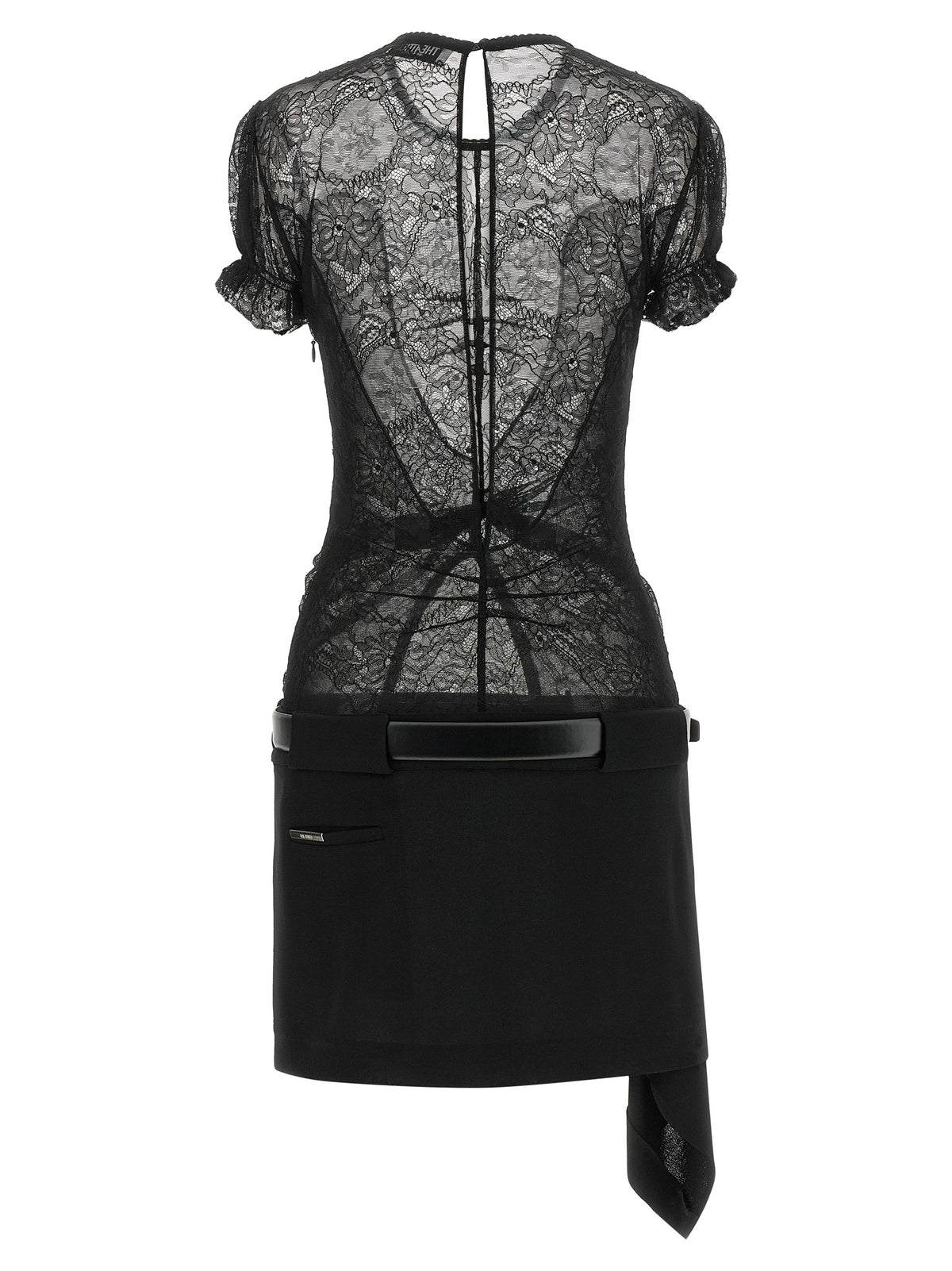 The Attico Black Polyamide Short Dress