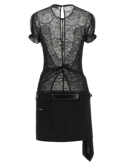 The Attico Black Polyamide Short Dress