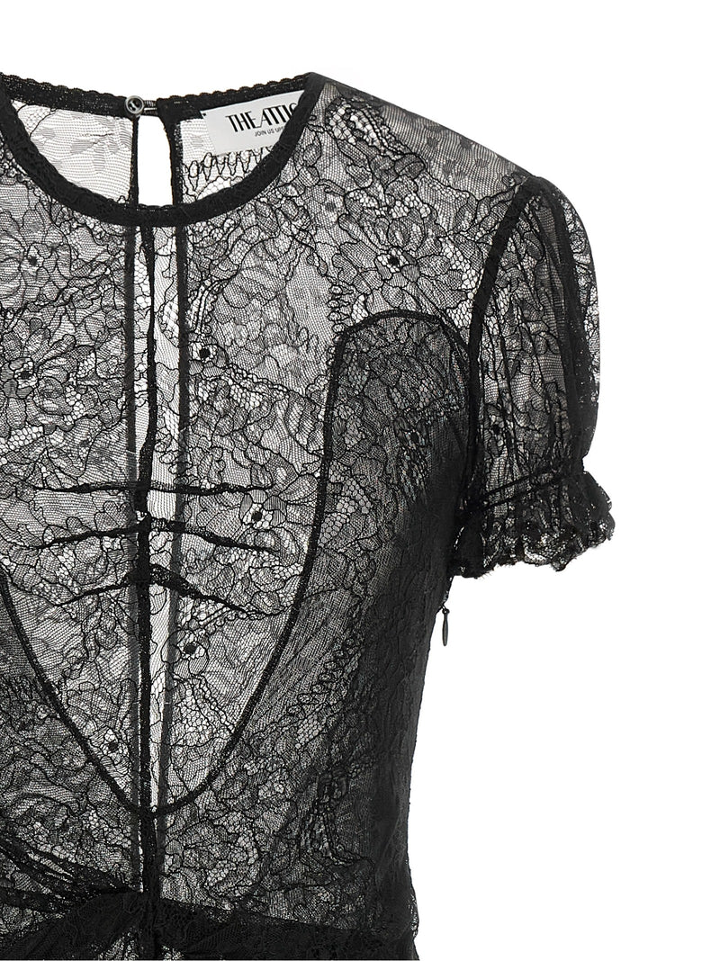 The Attico Black Polyamide Short Dress