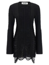 The Attico Black Viscose Short Dress