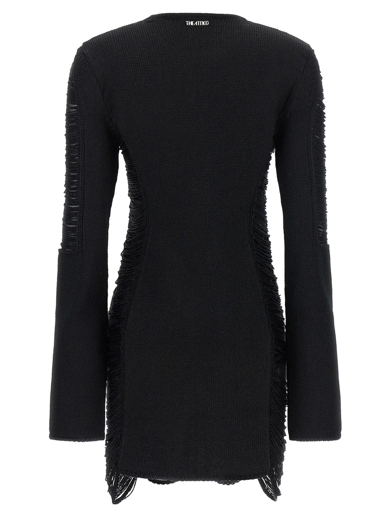 The Attico Black Viscose Short Dress