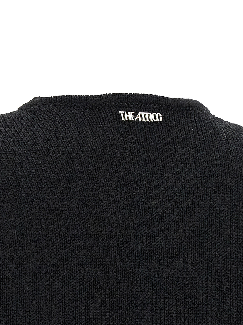 The Attico Black Viscose Short Dress