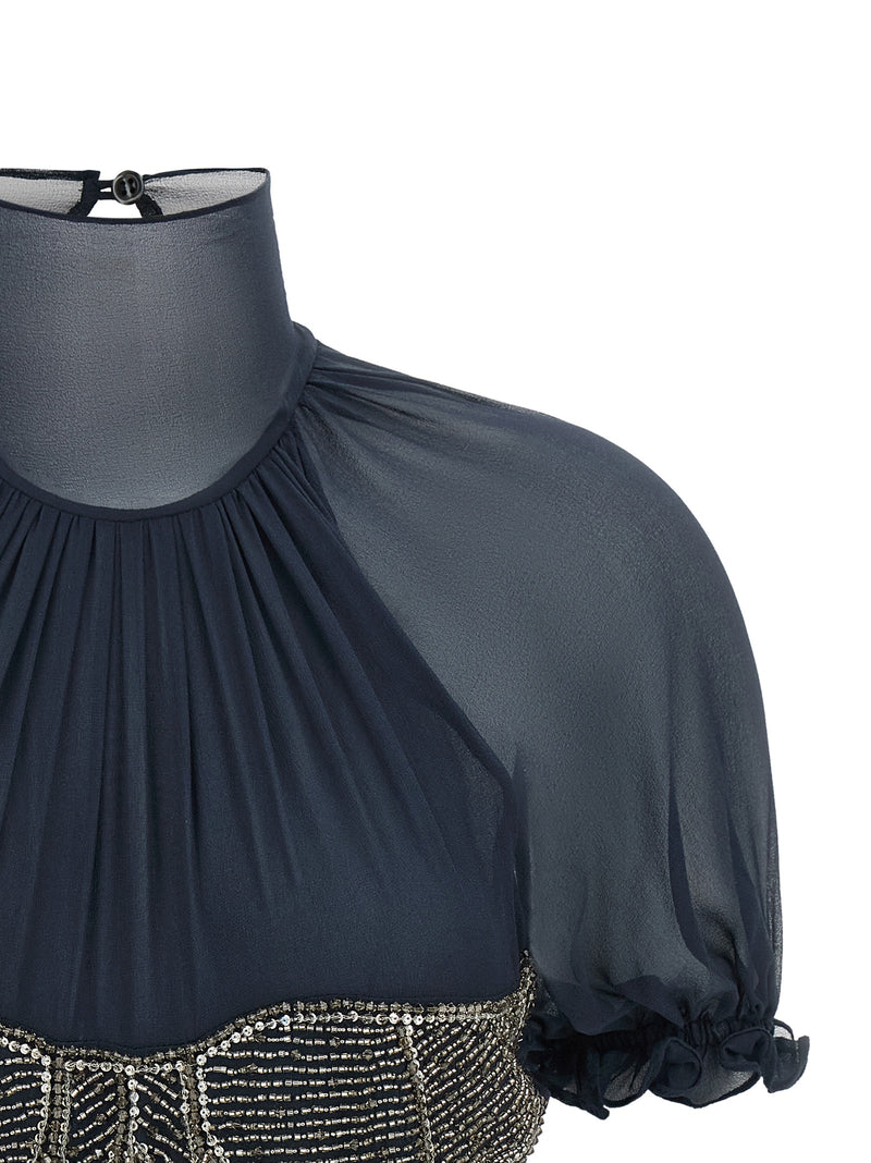 The Attico Blue Silk Tank Tops