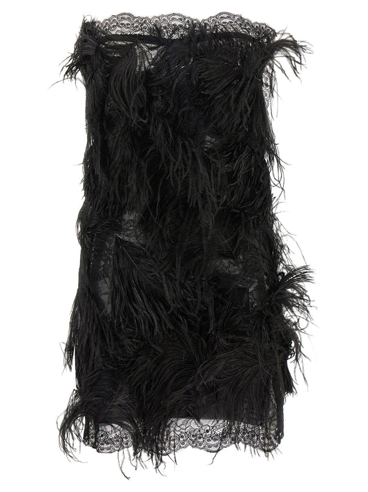 The Attico Black Polyamide Short Dress