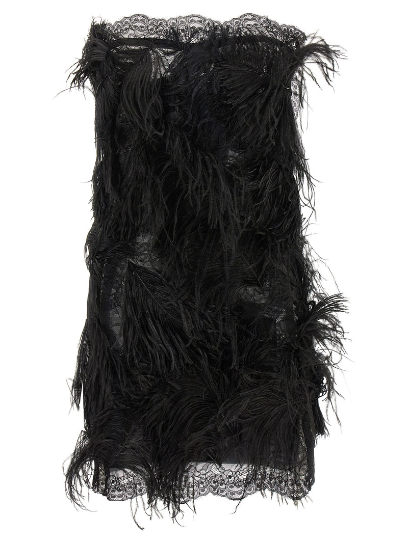 The Attico Black Polyamide Short Dress
