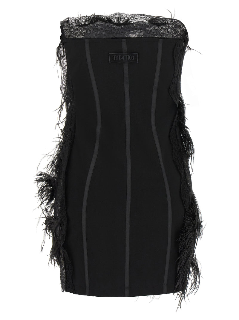 The Attico Black Polyamide Short Dress